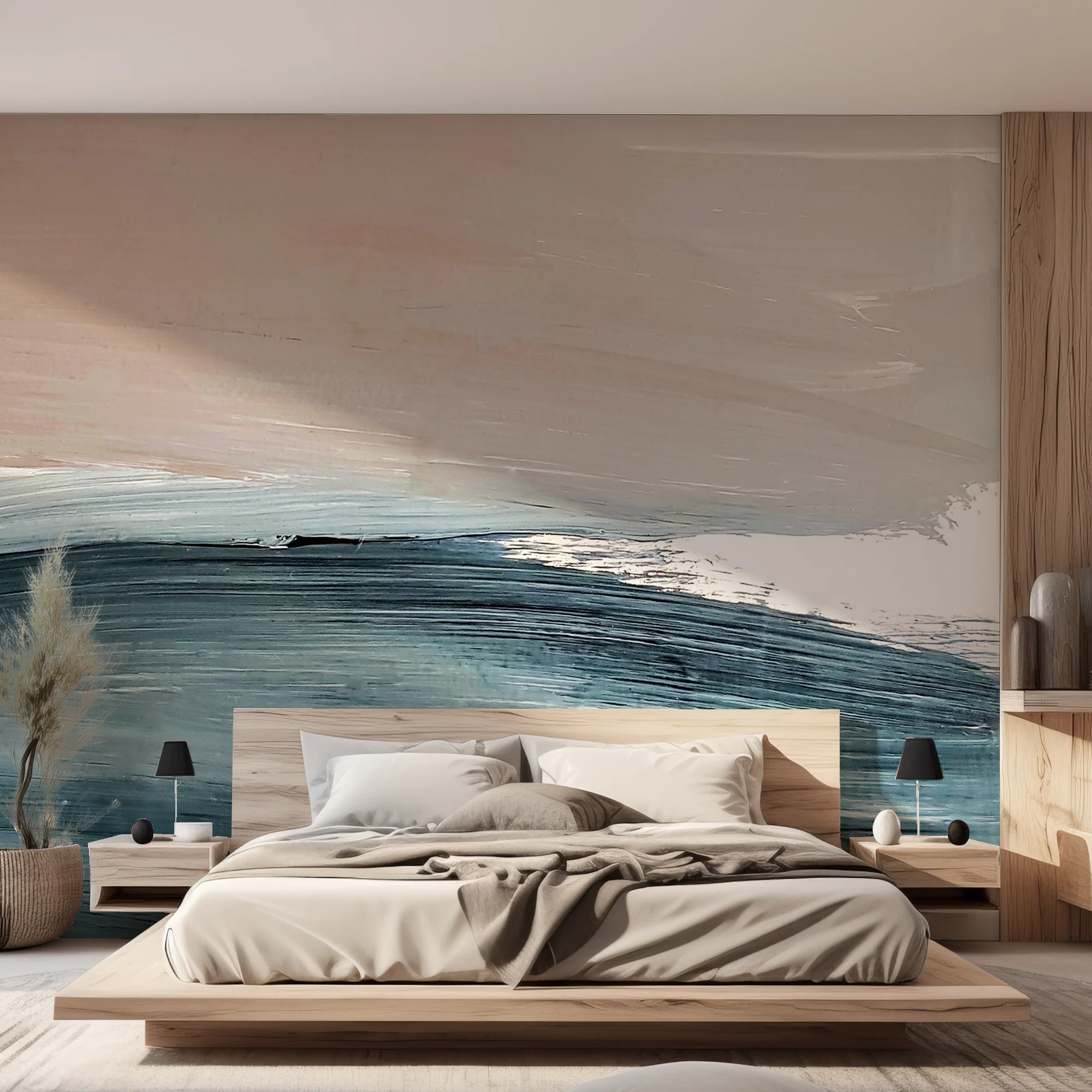 Sea Strokes - Abstract Brushstroke Ocean Wave Painting Wallpaper Mural - Image 3
