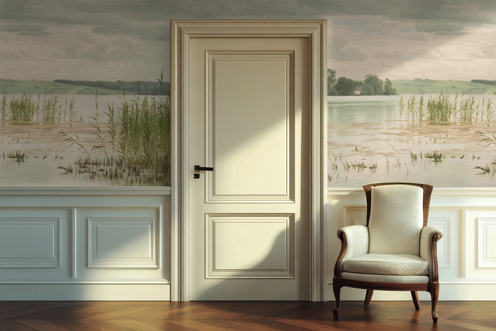 Beverley - Vintage British Lake Landscape Painting Wallpaper Mural - Image 4