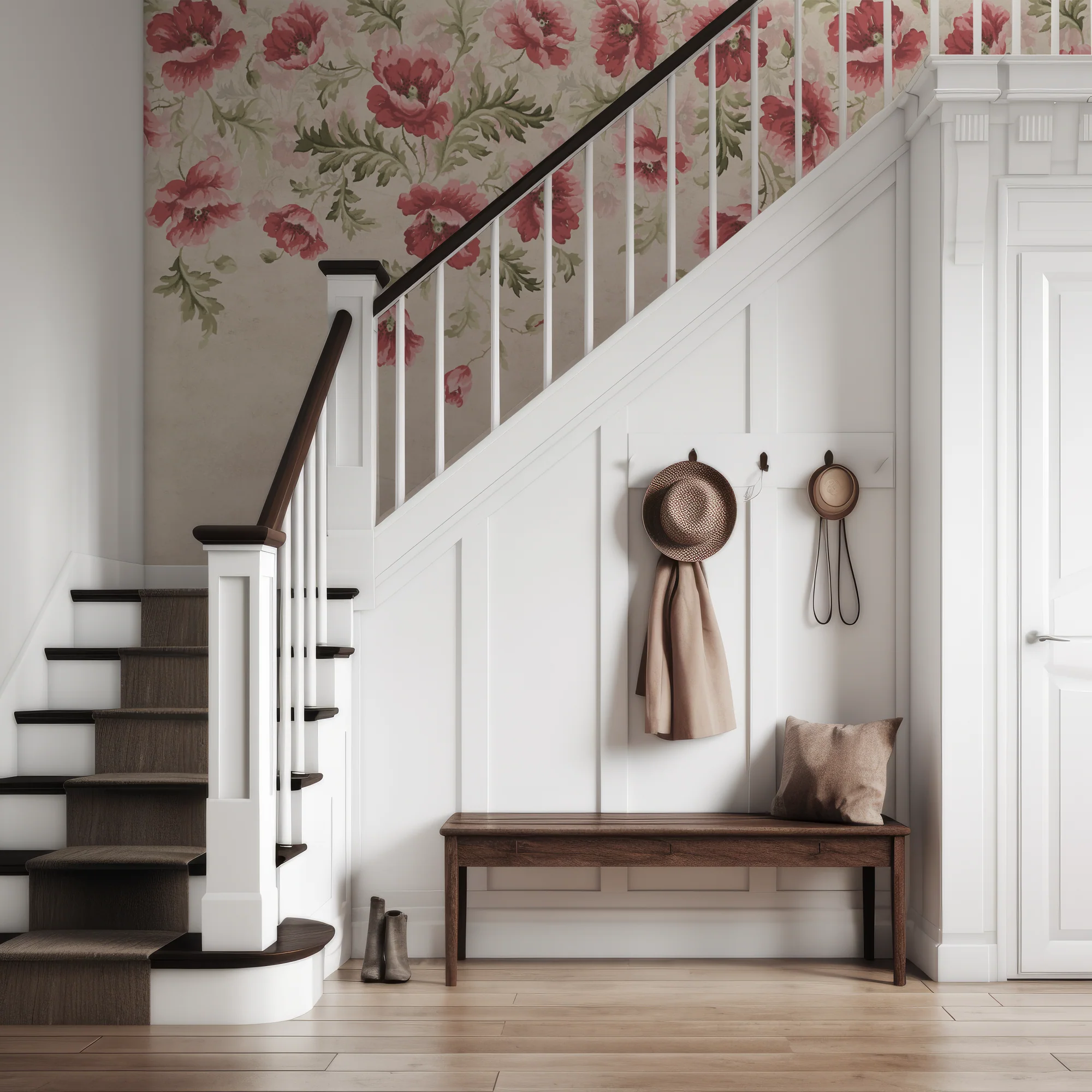 Poppy - Painted Trailing Poppy Wallpaper Mural - Image 4